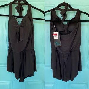 Size medium Black Romper swim suit